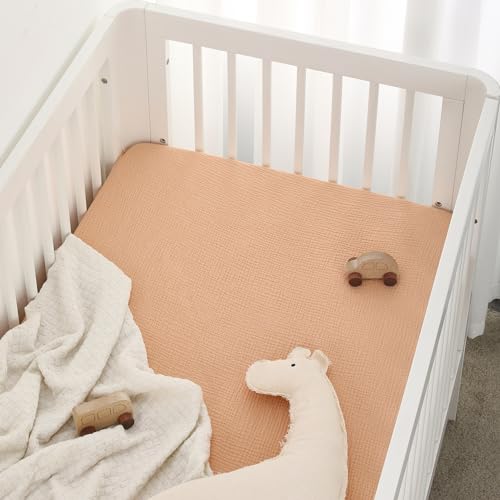 Soft 100% Cotton Muslin Crib Sheet 2-Pack