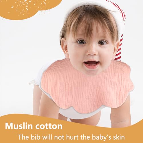 EllieHouse 8 Pack Soft Muslin Bibs for Babies
