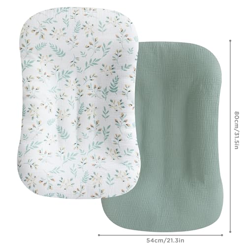 Green Flower Organic Washable Lounger Cover