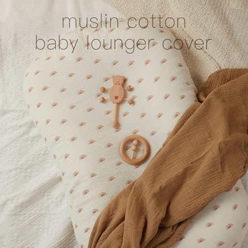 2 Pack 100% Cotton Breathable Muslin Baby Nest Cover - Lounger Slipcover